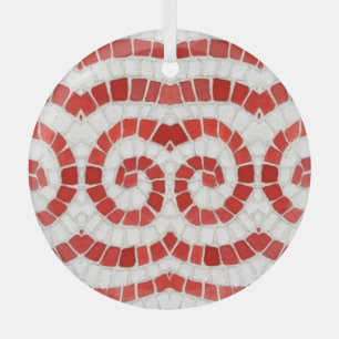 Ornement en cercle de verre MOSAIC IONIQUE ROUGE