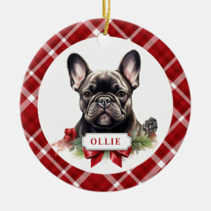 Ornement en Cercle en Céramique Bulldog