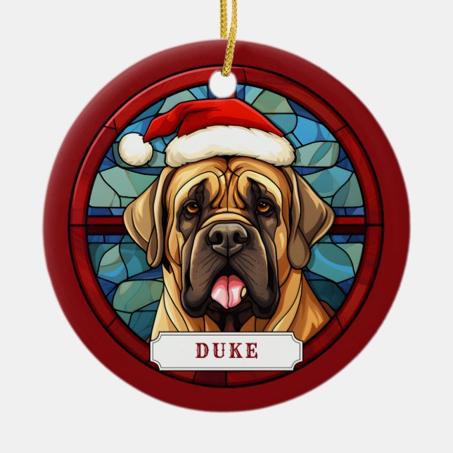 Ornement en cercles en céramique Mastiff anglais (Devant)
