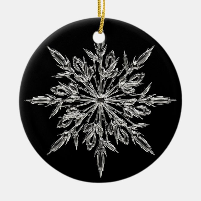Ornement en cristal de Noël de flocon de neige (Devant)