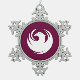 Ornement en étain flocon de neige avec drapeau de