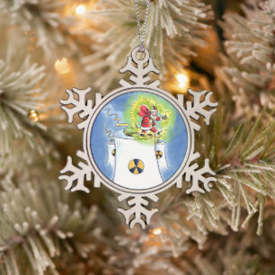 Ornement en étain flocon de neige Santa Claus nucl