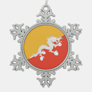 Ornement en flocon de neige avec le drapeau du Bho
