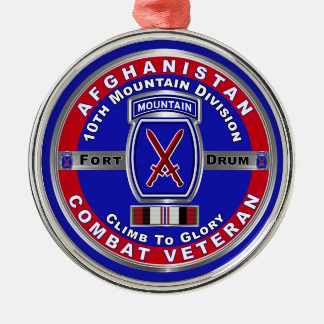 Ornement En Métal 10e Division des montagnes Afghanistan Vétérinaire (Devant)
