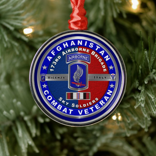 Ornement En Métal 173rd Airborne Brigade Afghanistan Vet Christmas (Arbre)