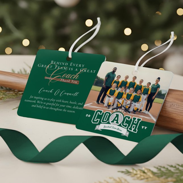 Ornement En Métal #1 Best Coach Baseball Team Photo Appreciation (#1 Best Coach Baseball Team Photo Appreciation Metal Ornament)