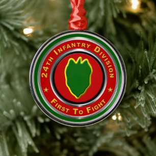 Ornement En Métal 24e division d'infanterie Noël