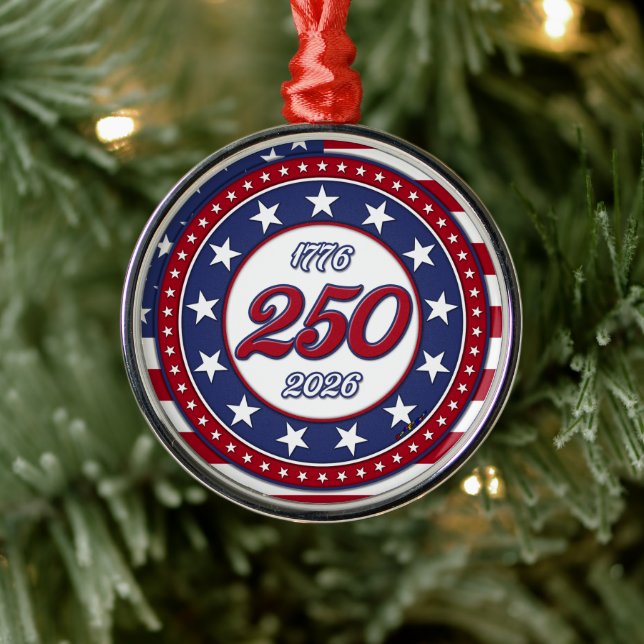 Ornement En Métal 250e anniversaire d'Amérique avec le drapeau améri (Arbre)