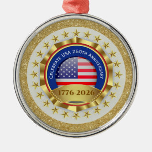 Ornement En Métal 250e anniversaire USA patriotique   1776–2026