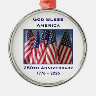 Ornement En Métal 250e anniversaire USA Patriotique Dieu bénisse l'A