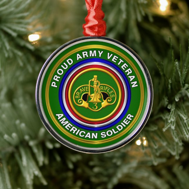 Ornement En Métal 3e Noël vétéran de la cavalerie blindée (Arbre)