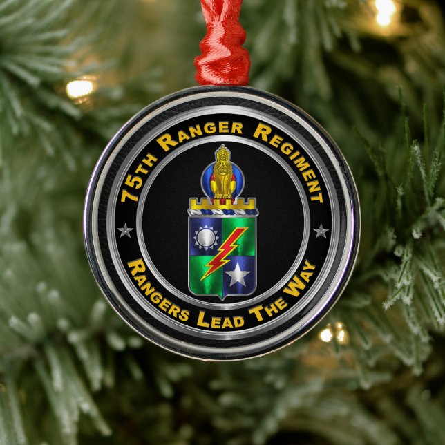 Ornement En Métal 75e Noël de la crête régimentaire des Rangers (Arbre)