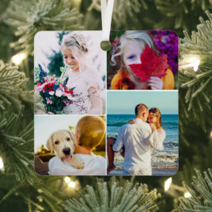 Ornement En Métal 8 Photo Double Sided Metal Rounded Ornament