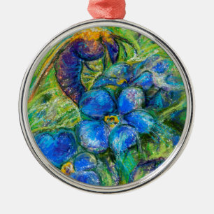 Ornement En Métal A Bee & Forget-me-not Flowers