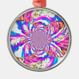 Ornement En Métal Abstraite orchidée rose mandala rose rétro