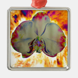 Ornement En Métal Abstraite peinture d'orchidée tropicale fleurie