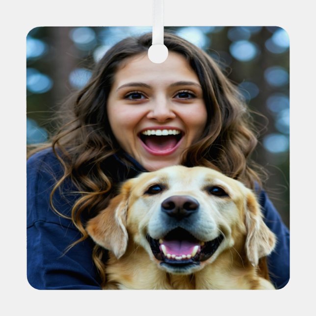 Ornement En Métal Add Labrador Retriever Photo Personalize (Recto)