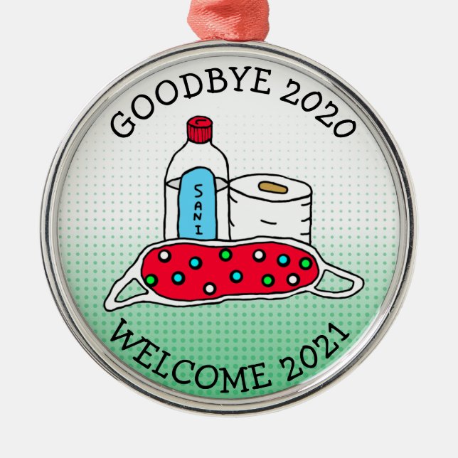 Ornement En Métal Adieu 2020, Bienvenue 2021 Noël (Devant)