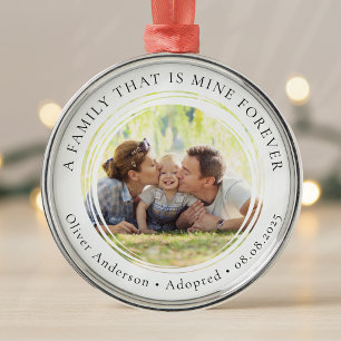 Ornement En Métal Adopté Photo Keepsaké Premier Noël