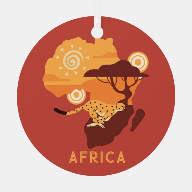 Ornement En Métal Afrique du texte personnalisé (Recto)