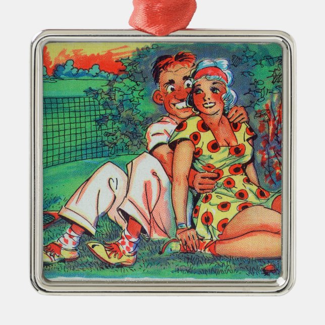 Ornement En Métal Ajouter de bande dessinée à la vitesse de tennis (Devant)