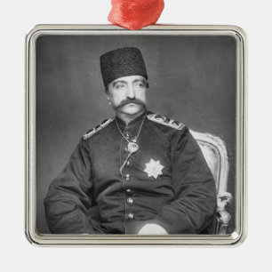 Ornement En Métal Al-Vacarme Shah Qajar de Naser de Perse