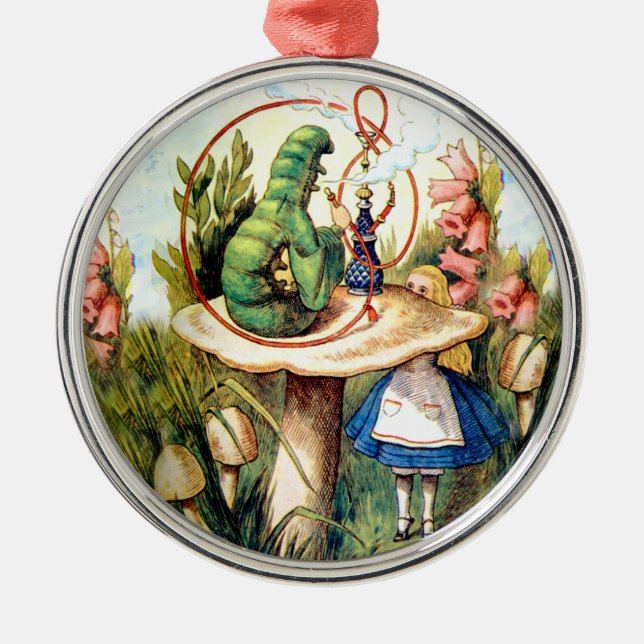 Ornement En Métal Alice et Caterpillar au pays des merveilles (Devant)