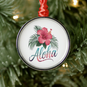 Ornement En Métal Aloha îles hawaïennes Hawaï Fleur d'Hibiscus