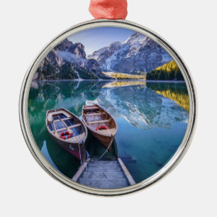 Ornement En Métal Alpes de dolomite du lac Braies, Italie