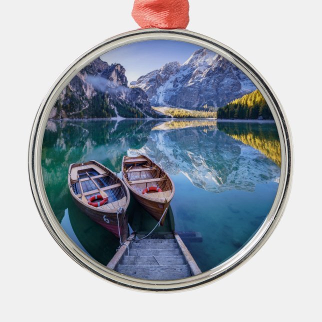 Ornement En Métal Alpes de dolomite du lac | Braies, Italie (Devant)