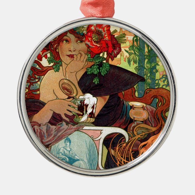 Ornement En Métal Alphonse Mucha Bieres De La Meuse (Devant)