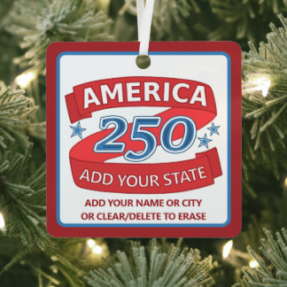 Ornement En Métal America 250 Add State Anniversary Double Sided