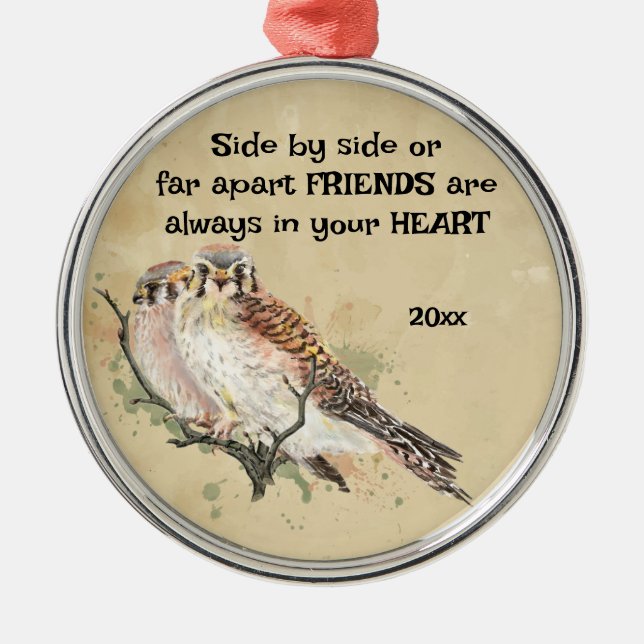 Ornement En Métal Amis toujours dans votre coeur Citation inspirante (Devant)
