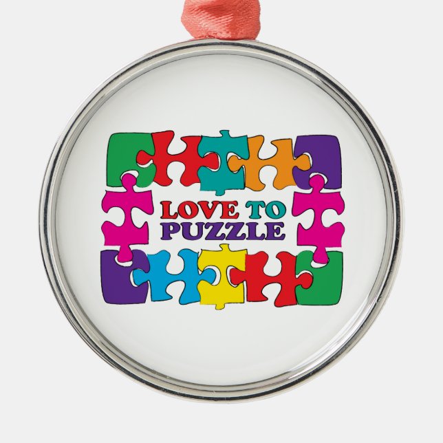 Ornement En Métal Amour au puzzle (Devant)