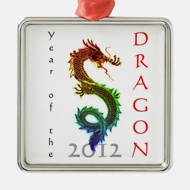 Ornement En Métal Année de l'ornement Dragon 2012 (Devant)