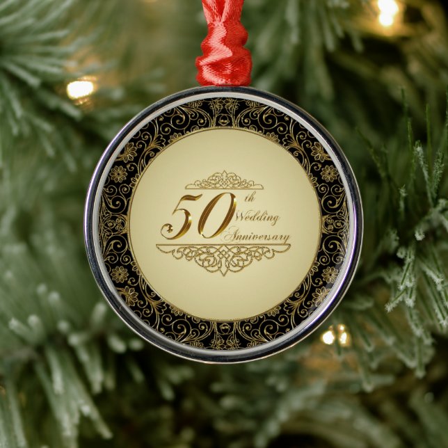 Ornement En Métal Anniversaire du 50e Mariage (Arbre)