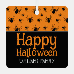 Ornement En Métal Araignées Joyeux Halloween Nom personnalisé noir o