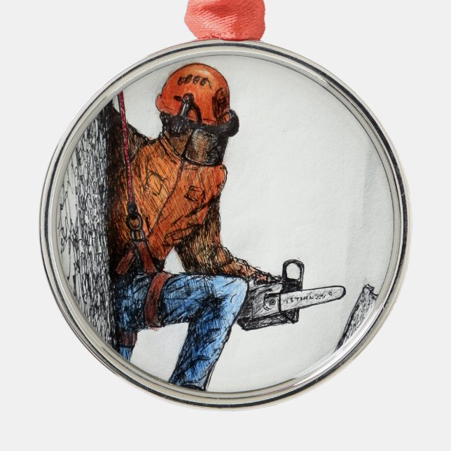 Ornement En Métal Arboriste Tree Surgeon (Devant)