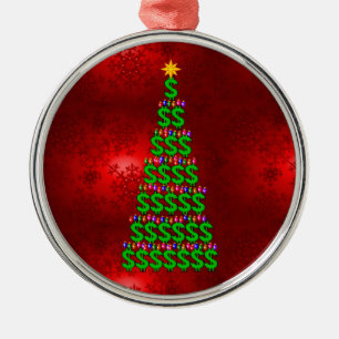 Ornement En Métal Arbre d'argent de Noël