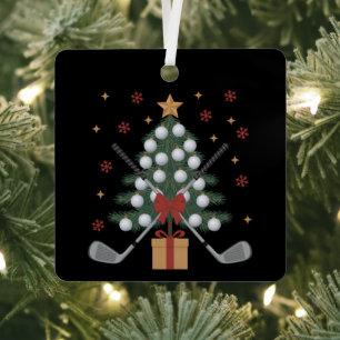 Ornement En Métal Arbre de Noël Équipement de Golf Noël Golf