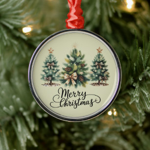 Ornement En Métal Arbre de Noël joyeux léopard Coquette Bow Xmas