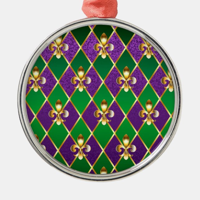 Ornement En Métal Arrière - plan de bijoux Mardi Gras (Devant)