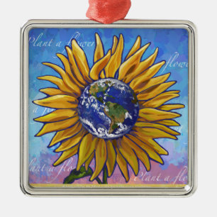 Ornement En Métal Art de la Terre de tournesol