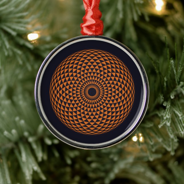 Ornement En Métal Art géométrique mandala noir spirituel (Arbre)