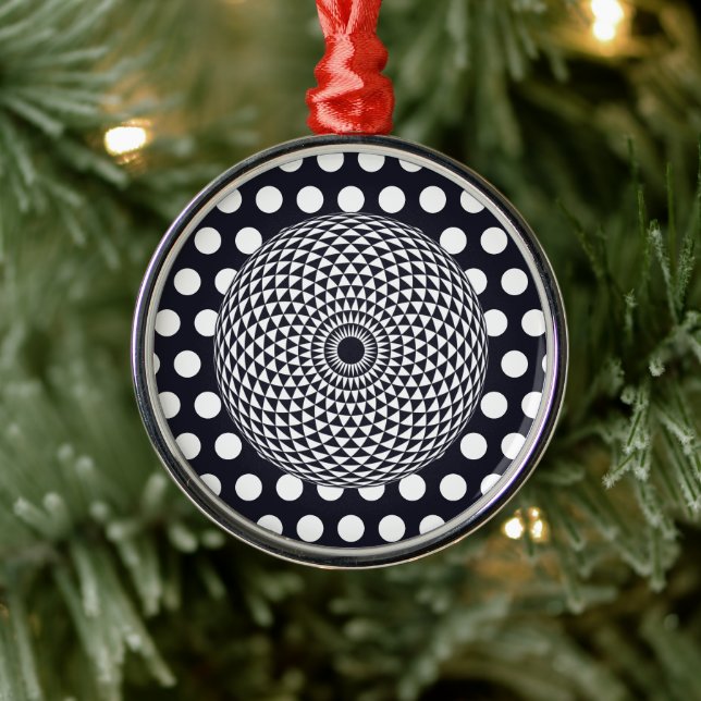 Ornement En Métal Art géométrique mandala noir spirituel (Arbre)