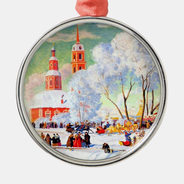 Ornement En Métal Art russe Cadeaux de Noël (Devant)