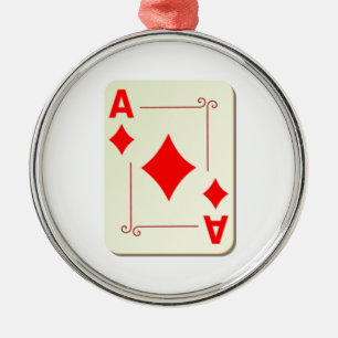 Ornement En Métal As de carte de jeu de diamants