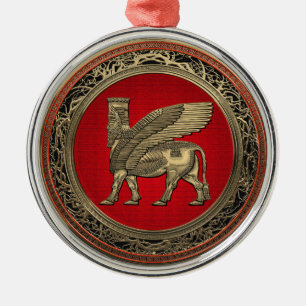 Ornement En Métal Assyrian Winged Bull