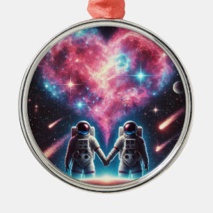 Ornement En Métal Astronaut Love Ornament