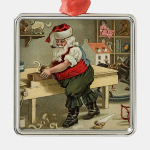 Ornement En Métal Atelier Père Noël vintage